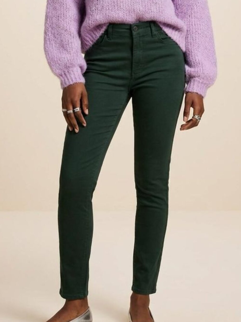 Zara Trafaluc Hunter Green Slim Fit Jeans Size 4